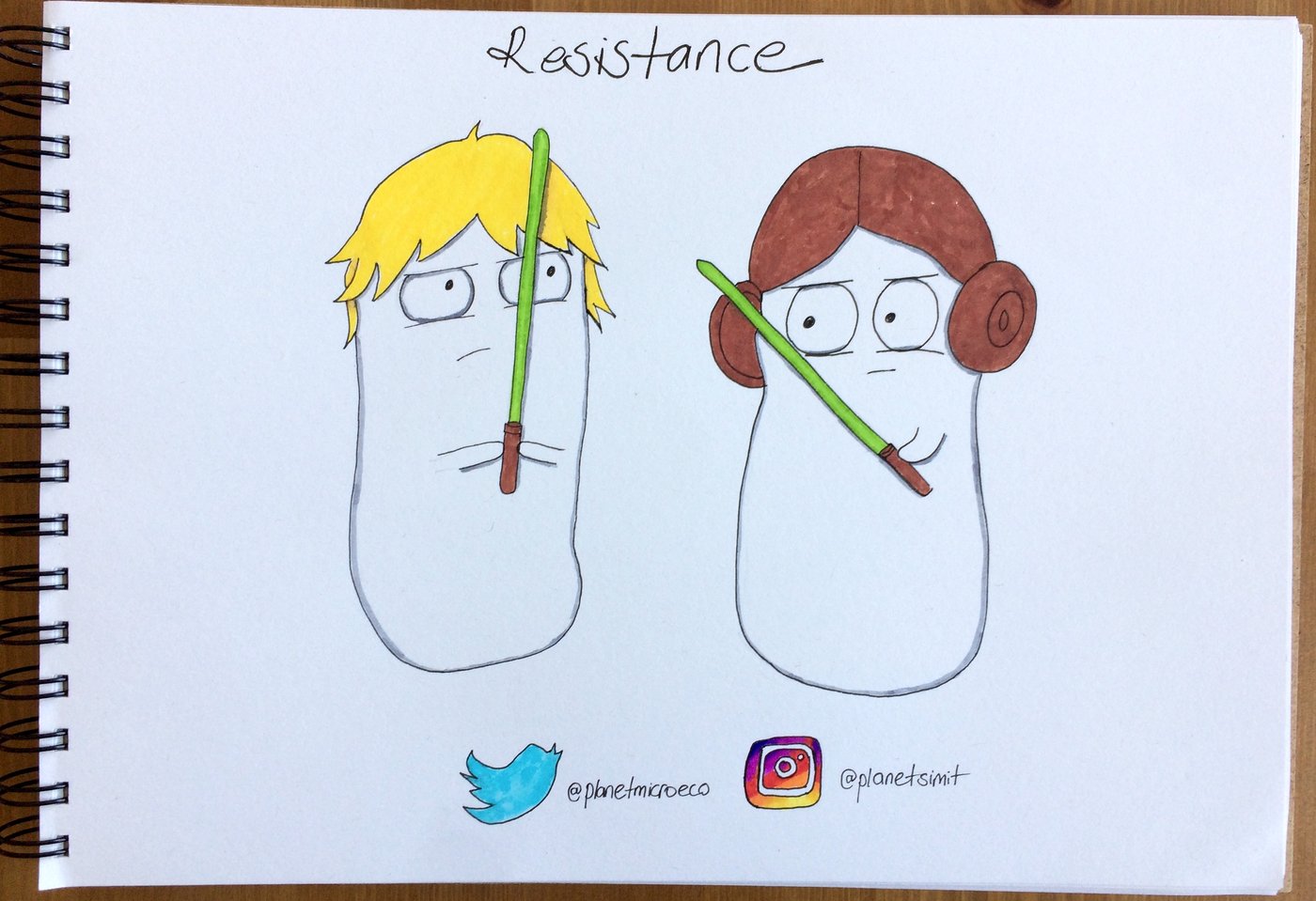 Hand-drawn slide about antibiotic resistance